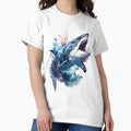 King of the Deep, Shark in Watercolor - Adult & Kids T-Shirts, Sweatshirts & Hoodies apparel design preview 1