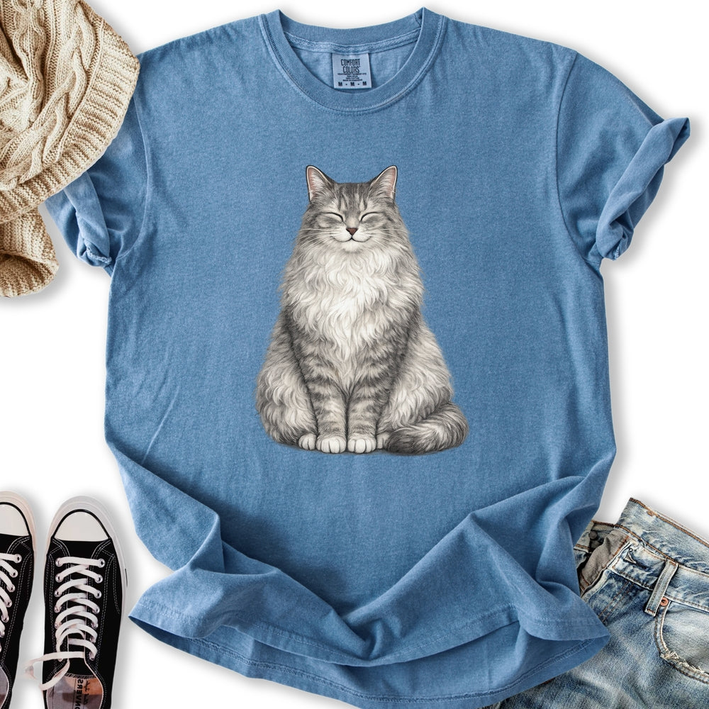 Smiling Longhair Tabby - Adult & Kids T-Shirts, Sweatshirts & Hoodies apparel design preview 2