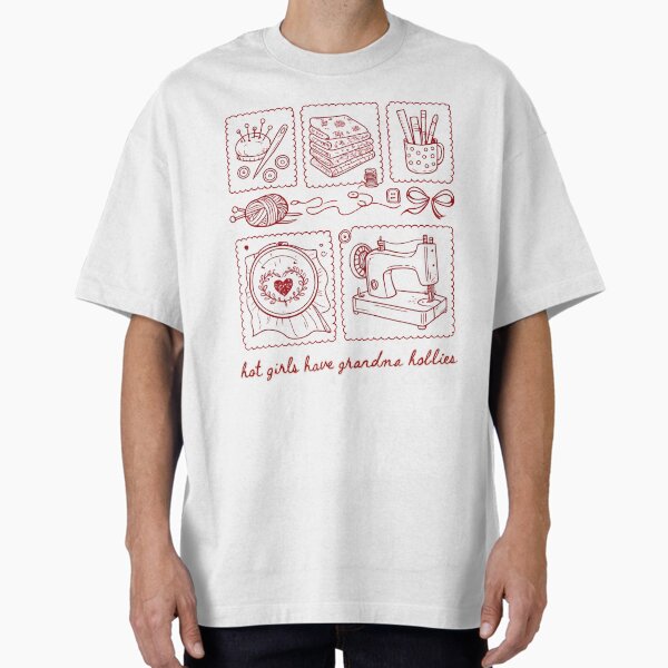 Hot Girls Have Grandma Hobbies, Sewing Knitting - Adult & Kids T-Shirts, Sweatshirts & Hoodies apparel design preview 1