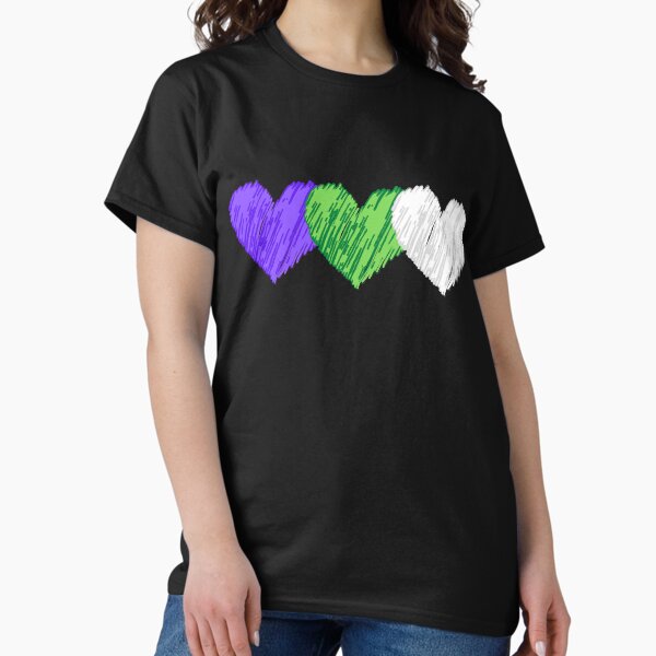 Suffragette Colours Hearts - Adult & Kids T-Shirts, Sweatshirts & Hoodies apparel design preview 1