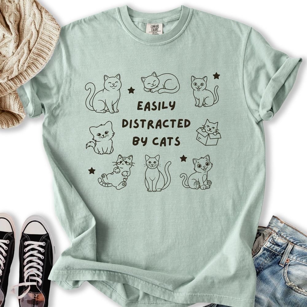 Distracted by Cats - Adult & Kids T-Shirts, Sweatshirts & Hoodies apparel design preview 2