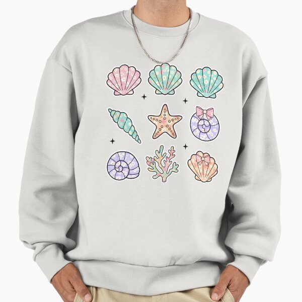 Wildflower Seashell Clam Summer, Floral Beach, - Adult & Kids T-Shirts, Sweatshirts & Hoodies apparel design preview 1