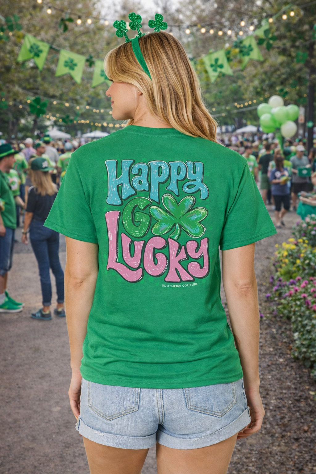 Southern Couture Classic Happy Go Lucky Irish - Adult & Kids T-Shirts, Sweatshirts & Hoodies apparel design preview 1