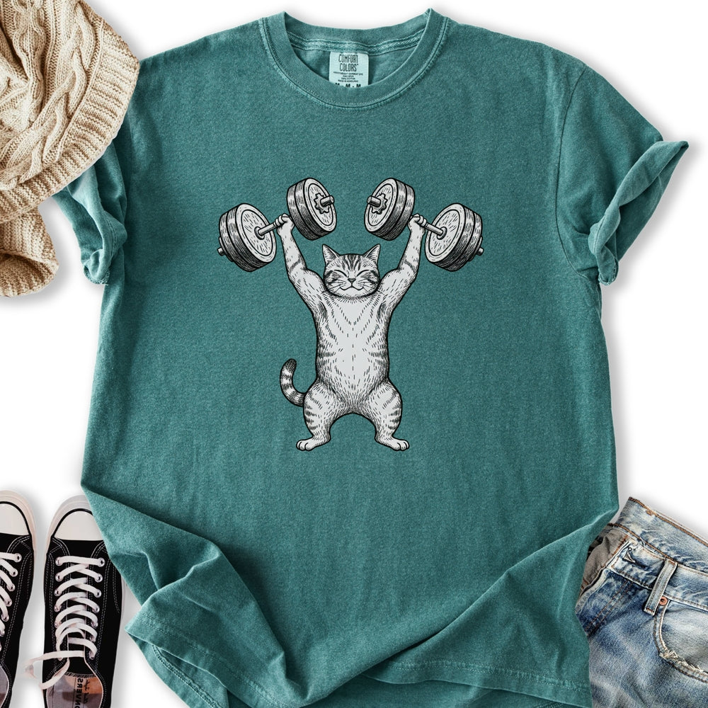 Dumb Bell Cat - Adult & Kids T-Shirts, Sweatshirts & Hoodies apparel design preview 2