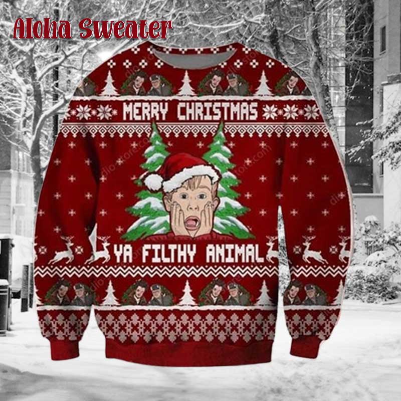 Keep The Change Yah Filthy Animal Home Alone Ugly Christmas Sweater product image 5