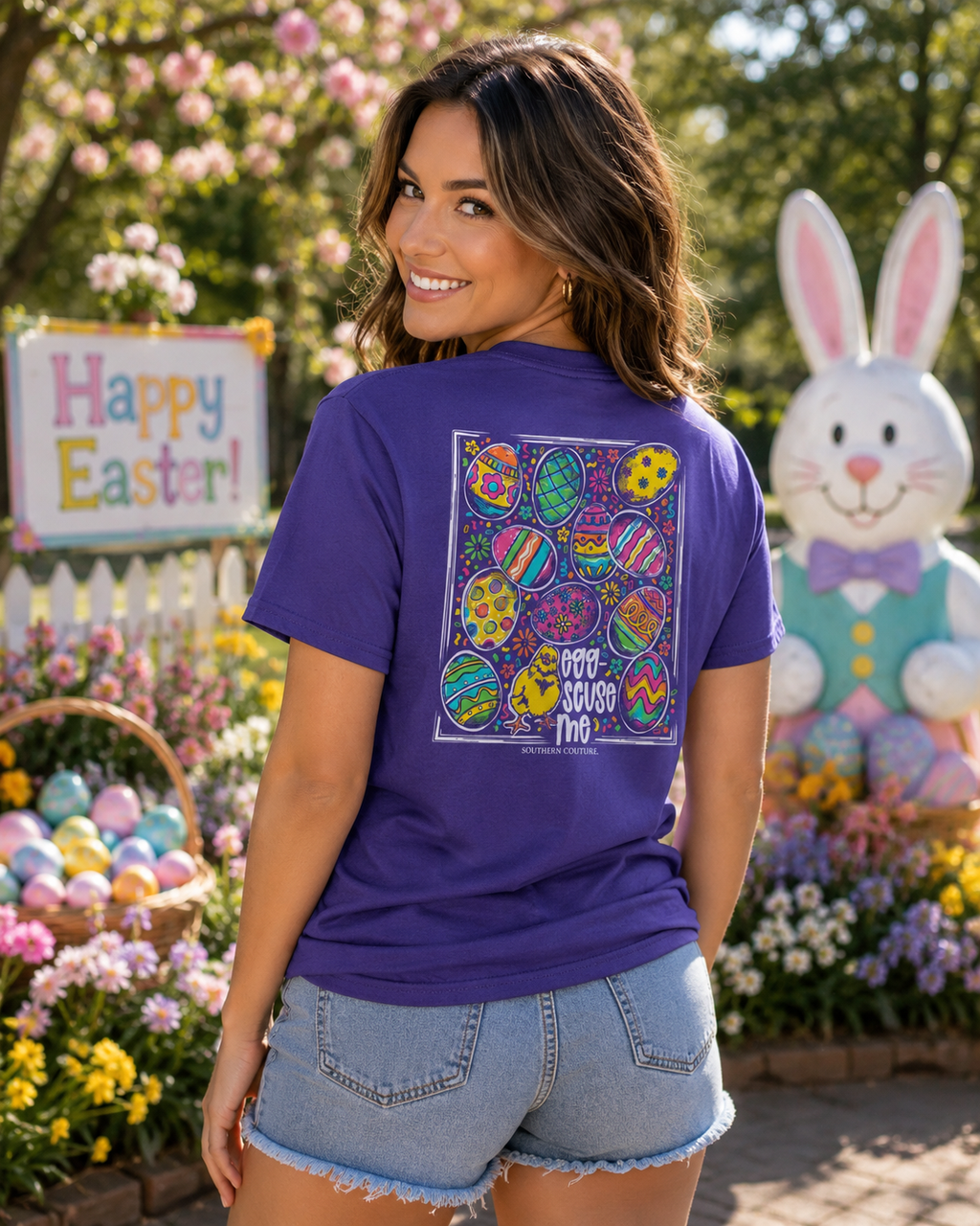 Southern Couture Classic Eggscuse Me Easter - Adult & Kids T-Shirts, Sweatshirts & Hoodies apparel design preview 1