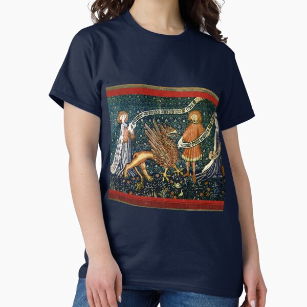 ANTIQUE LOVE TAPESTRY WITH GRIFFIN Medieval Bestiary - Adult & Kids T-Shirts, Sweatshirts & Hoodies apparel design preview 1