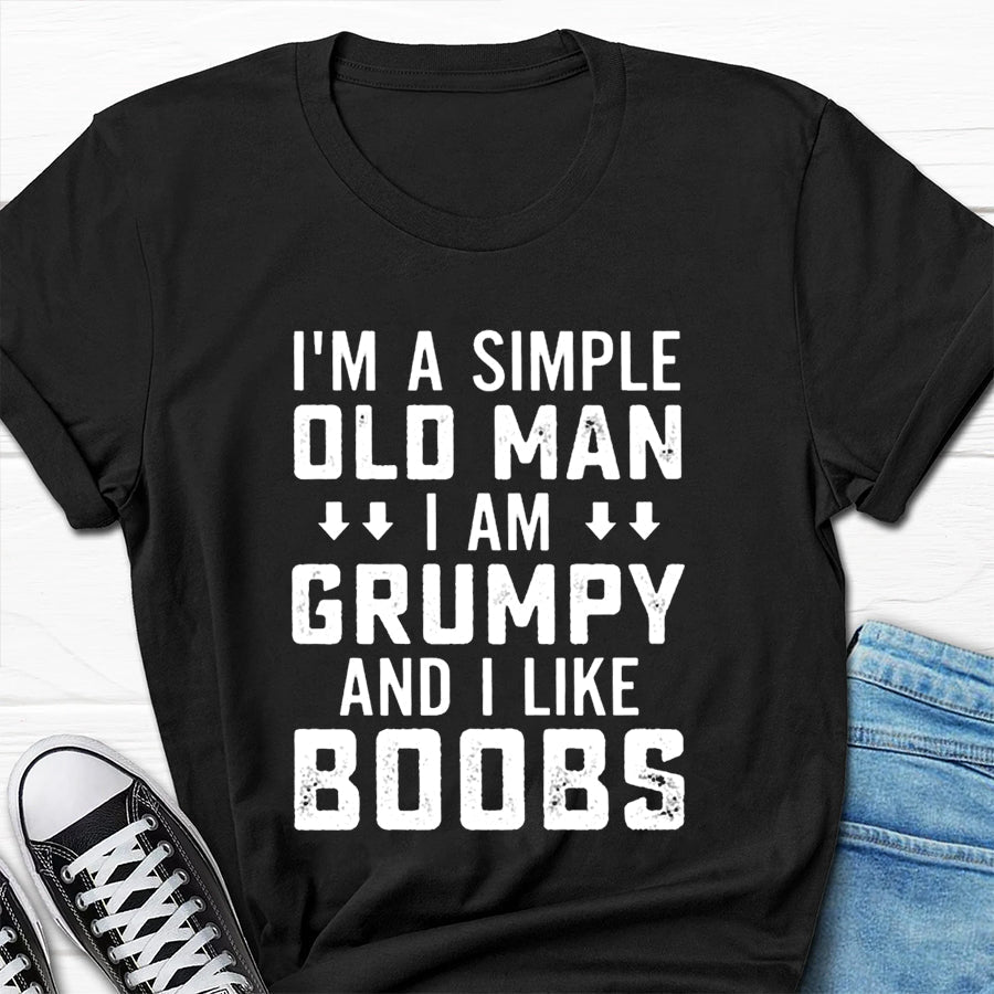 I'm A Simple Old Man Print Men Slogan - Adult & Kids T-Shirts, Sweatshirts & Hoodies apparel design preview 6