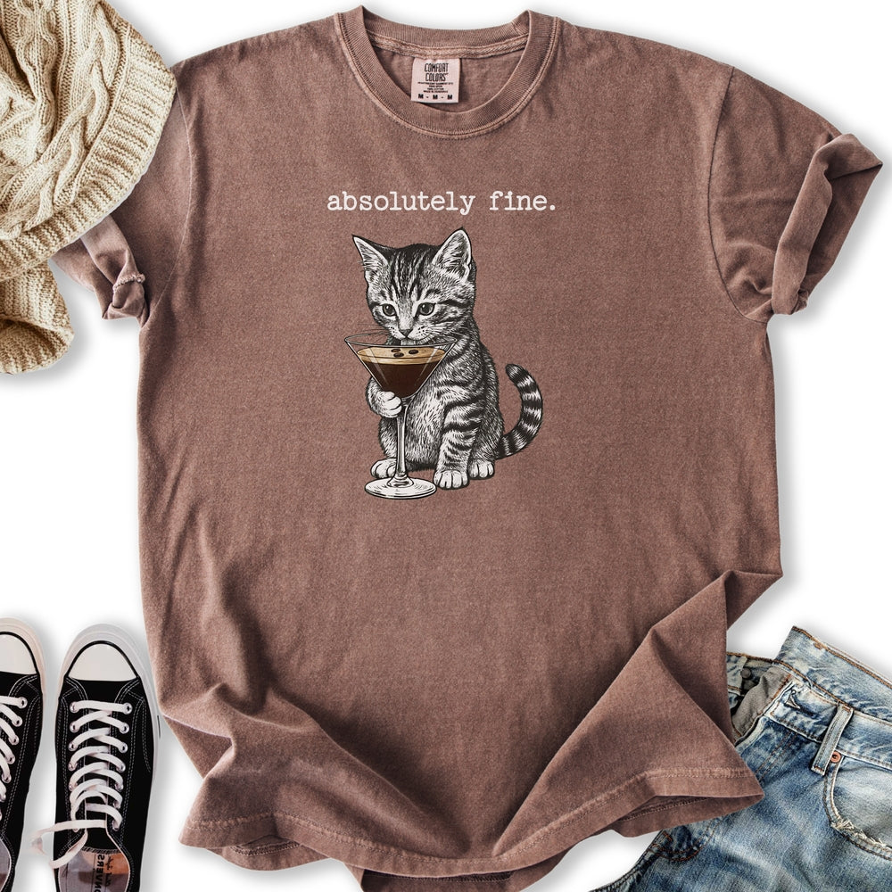 Absolutely Fine Martini Cat - Adult & Kids T-Shirts, Sweatshirts & Hoodies apparel design preview 1