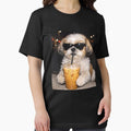 Cool Shih Tzu Drinking Iced Coffee with Sunglasses - Adult & Kids T-Shirts, Sweatshirts & Hoodies apparel design preview 1