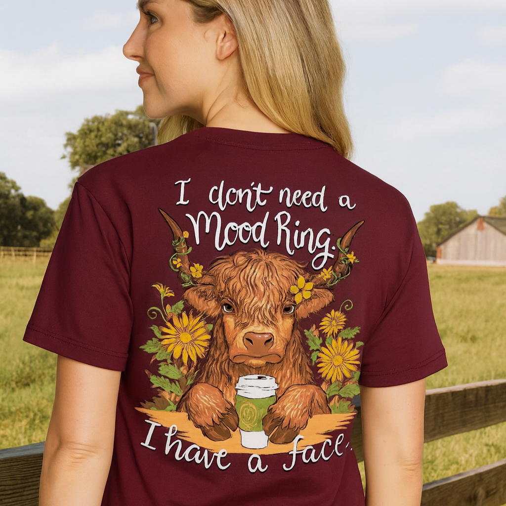 Southern Attitude Mood Ring Cow - Adult & Kids T-Shirts, Sweatshirts & Hoodies apparel design preview 1