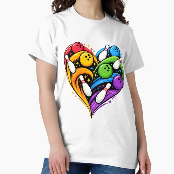 Bowling Love Heart Design - Adult & Kids T-Shirts, Sweatshirts & Hoodies apparel design preview 1