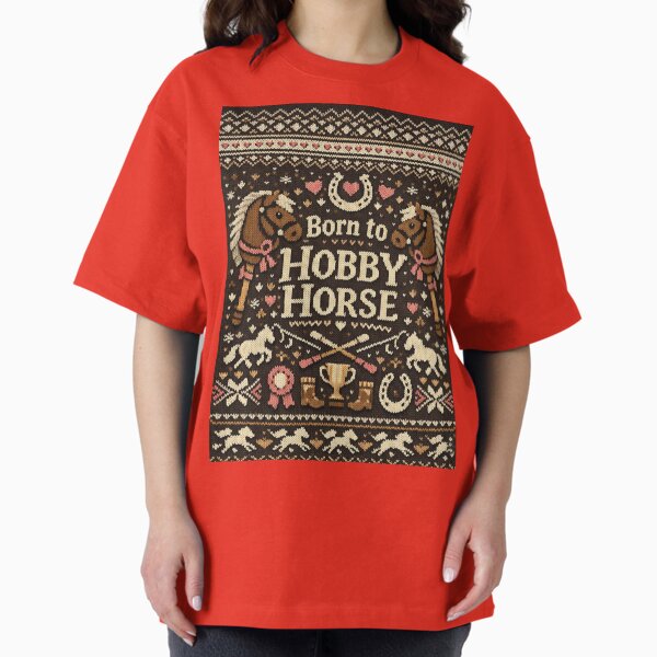 Born to Hobby Horse Country Style Embroidery Pattern - Adult & Kids T-Shirts, Sweatshirts & Hoodies apparel design preview 1