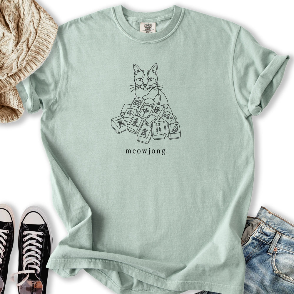 Meowjong Lineart - Adult & Kids T-Shirts, Sweatshirts & Hoodies apparel design preview 1