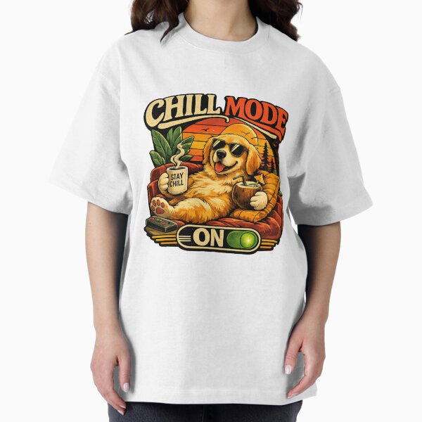 Retro Chill Mode Dog Funny Lazy - Adult & Kids T-Shirts, Sweatshirts & Hoodies apparel design preview 1