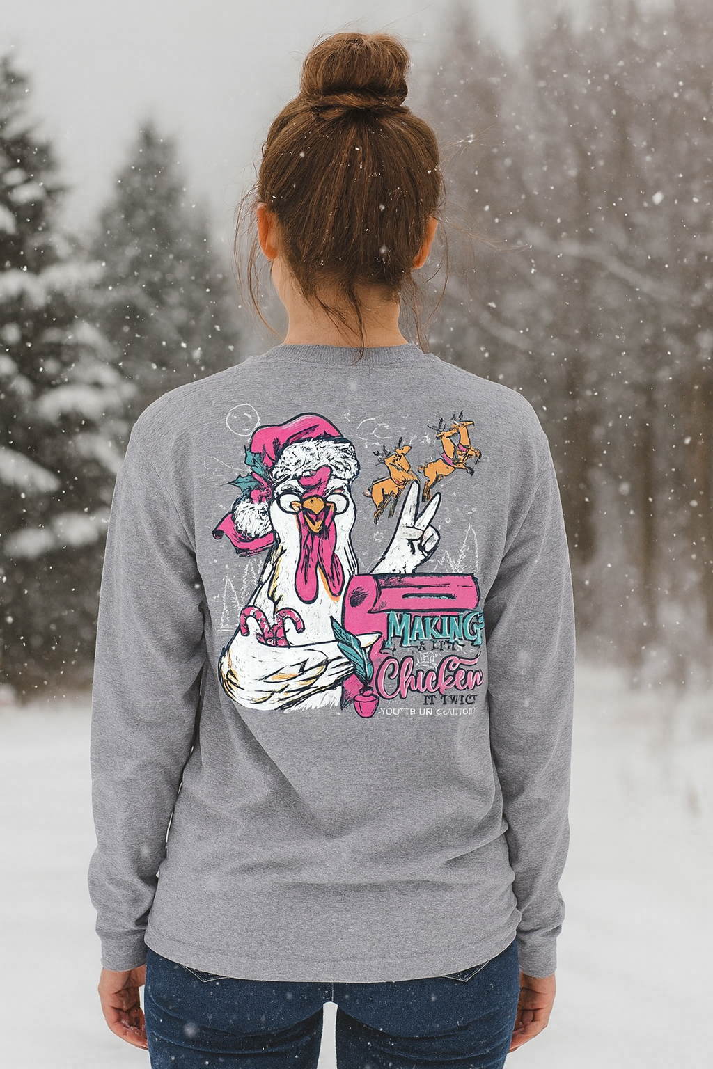 Southern Couture Classic Makin A List Chicken Holiday - Adult & Kids T-Shirts, Sweatshirts & Hoodies apparel design preview 1
