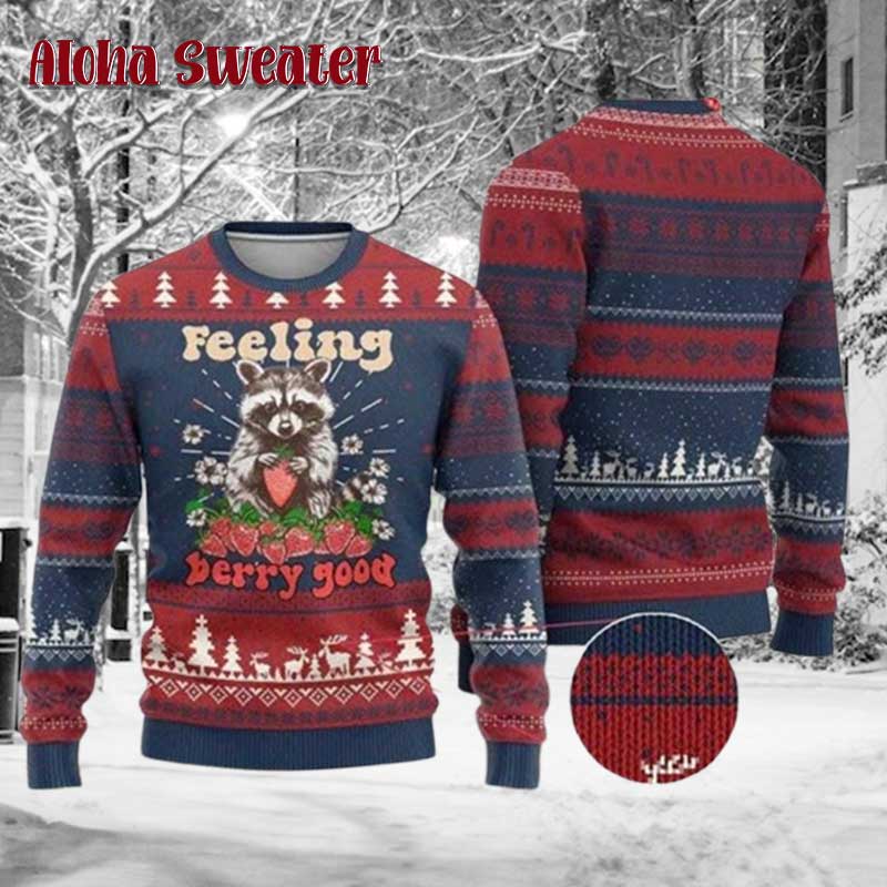 Trashy Christmas Racoon Ugly Christmas Sweater product image 3
