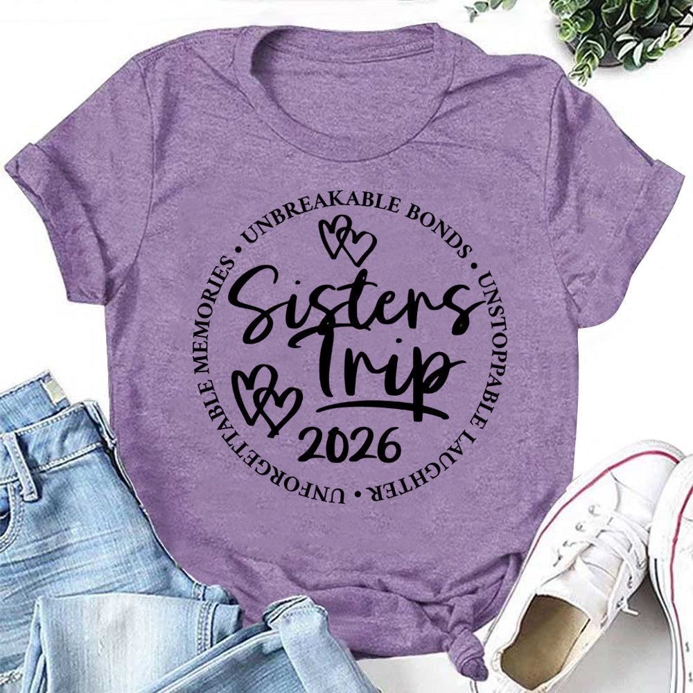 Sister's Trip 2026 Letter Print Women Slogan - Adult & Kids T-Shirts, Sweatshirts & Hoodies apparel design preview 3