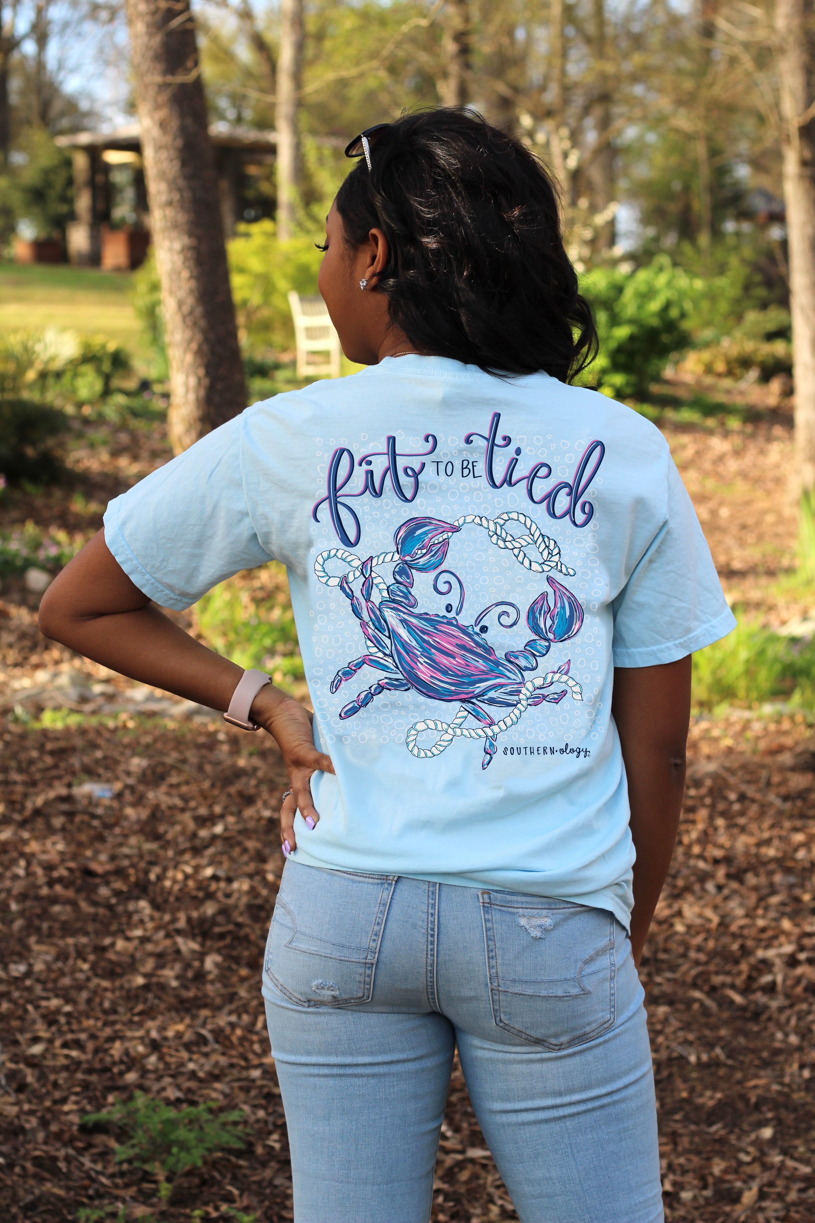 Sale Southernology Fit To be Tied Crab Comfort Colors - Adult & Kids T-Shirts, Sweatshirts & Hoodies apparel design preview 2