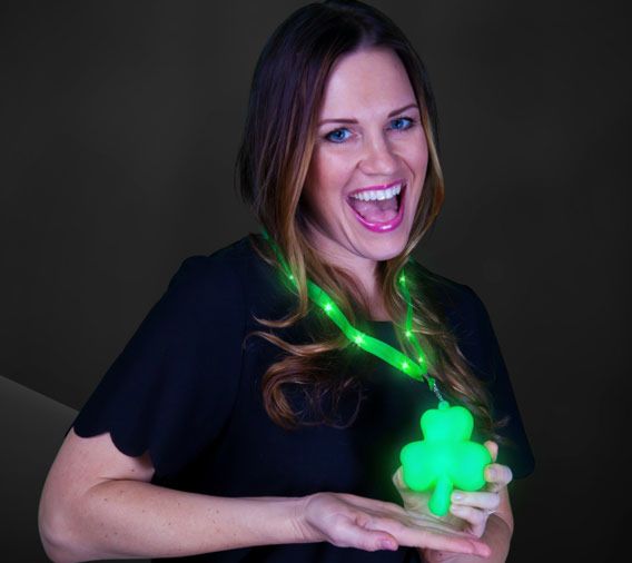 IRISH FLASHING CLOVER LANYARD NECKLACE - Adult & Kids T-Shirts, Sweatshirts & Hoodies apparel design preview 1