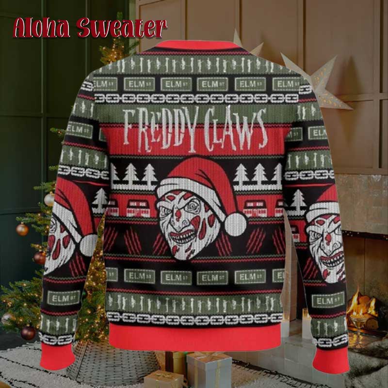 Freddy Claws Custom Name Halloween Ugly Christmas Sweater product image 3