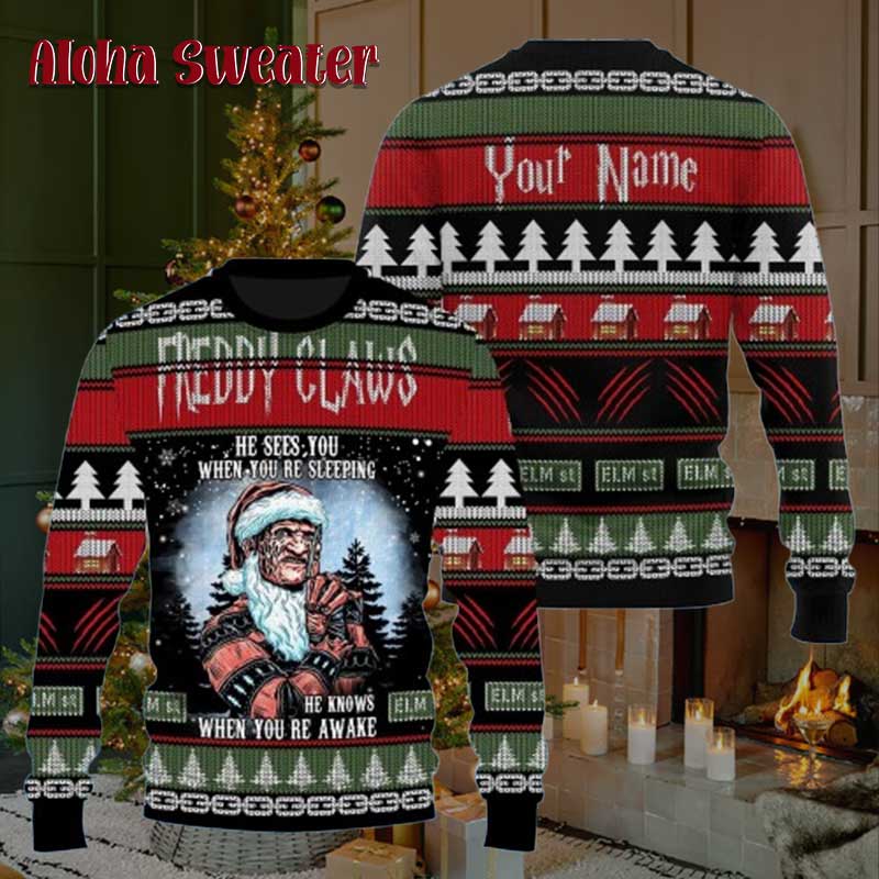 Freddy Claws A Nightmare On Elm Ugly Christmas Sweater product image 2