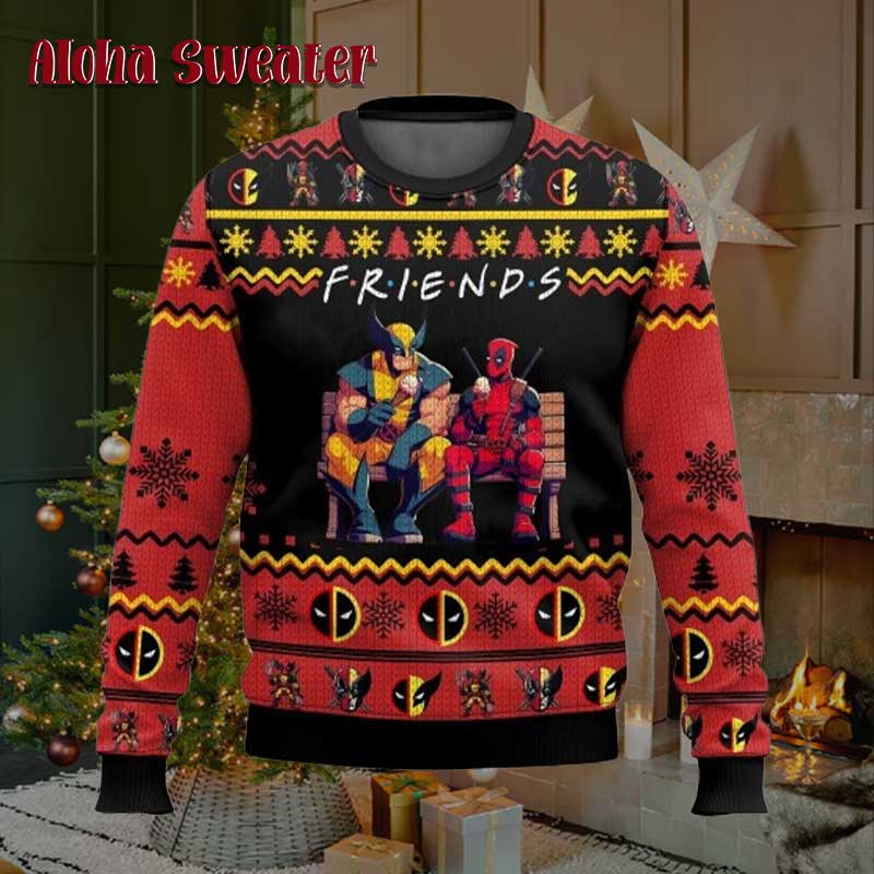 Hero Santa Hat Christmas Deadpool Ugly Christmas Sweater product image 3