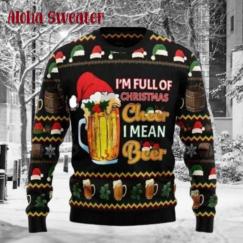 2025 Bear Drink Beer Camping Ugly Christmas Sweater product image 5