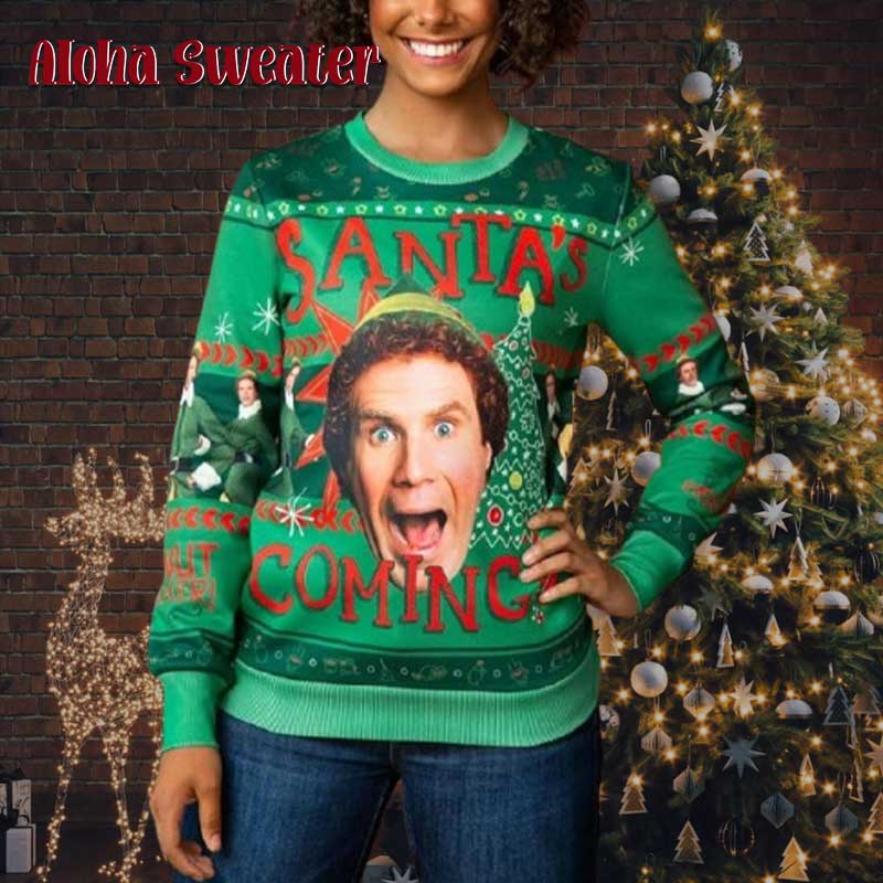 I Know Him Buddy The Elf Graphic Ugly Christmas Sweater product image 4