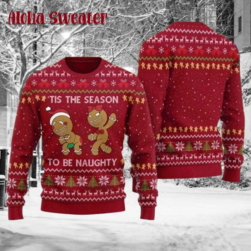 Funny Gingerbread Funny Cookie Couple Ugly Christmas Sweater product image