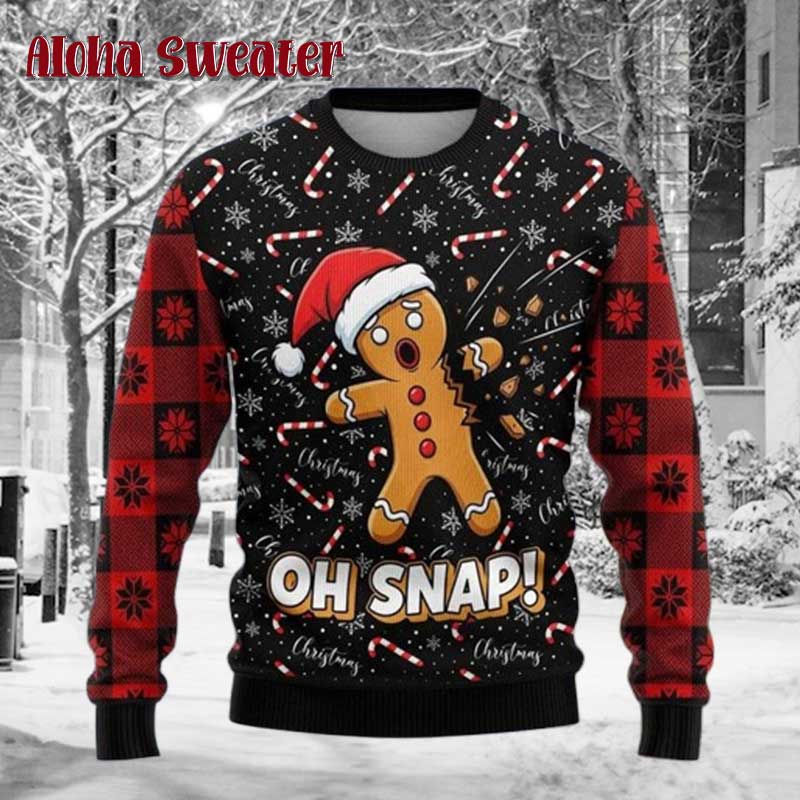 Let’s Get Baked Funny Gingerbread Ugly Christmas Sweater product image 5