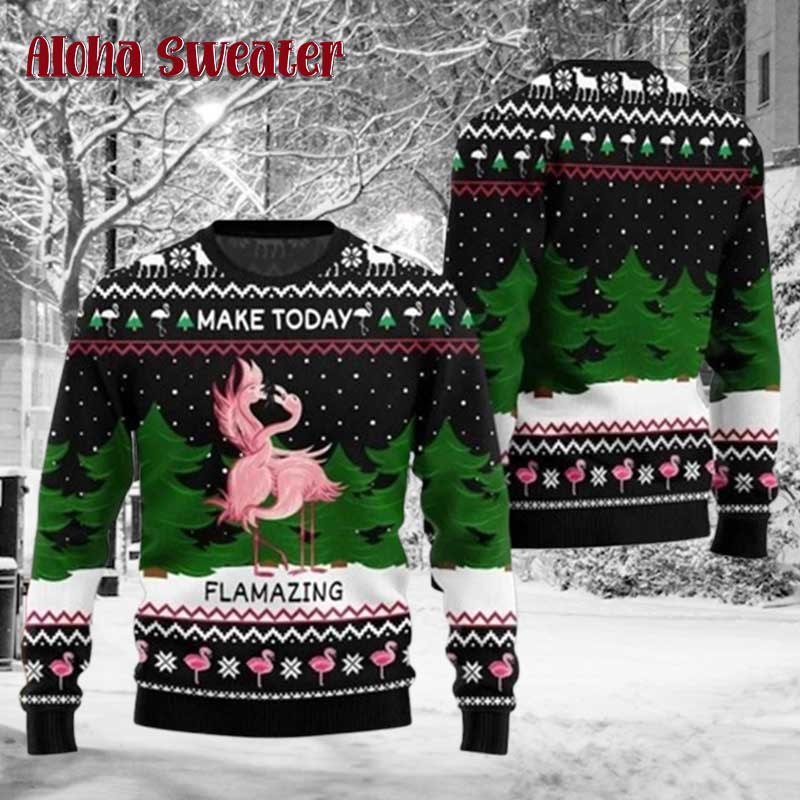 I Regret Nothing Flamingo Ugly Christmas Sweater product image 3