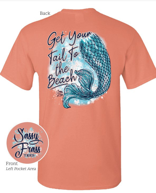Sassy Frass Get Your Tail to the Beach Mermaid - Adult & Kids T-Shirts, Sweatshirts & Hoodies apparel design preview 2