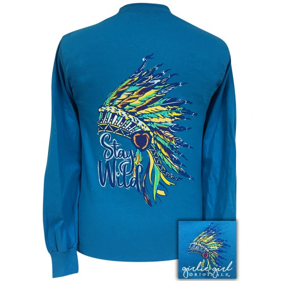 Girlie Girl Originals Preppy Stay Wild Feathers - Adult & Kids T-Shirts, Sweatshirts & Hoodies apparel design preview 1