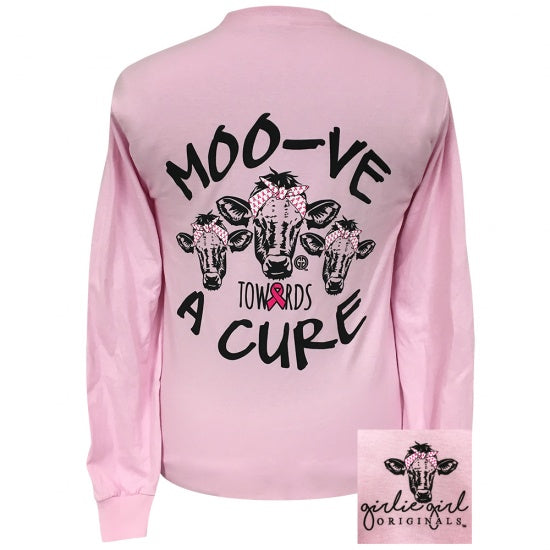 Girlie Girl Originals Moo-ve Towards a Cure Cancer - Adult & Kids T-Shirts, Sweatshirts & Hoodies apparel design preview 1