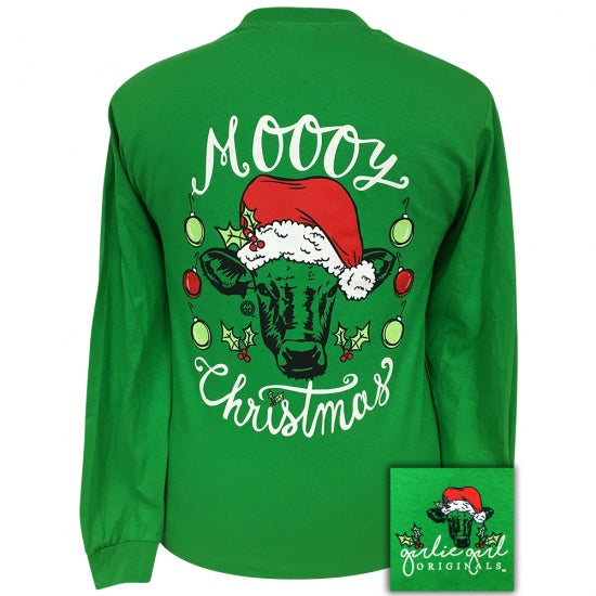Girlie Girl Originals Preppy Moooy Christmas Santa - Adult & Kids T-Shirts, Sweatshirts & Hoodies apparel design preview 2