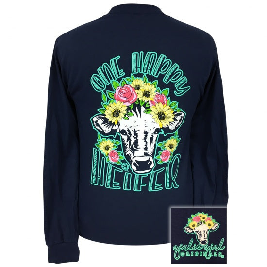Girlie Girl Originals Preppy One Happy Heifer - Adult & Kids T-Shirts, Sweatshirts & Hoodies apparel design preview 1