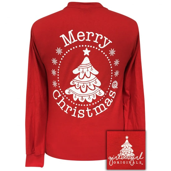 Girlie Girl Originals Preppy Merry Christmas Tree - Adult & Kids T-Shirts, Sweatshirts & Hoodies apparel design preview 1