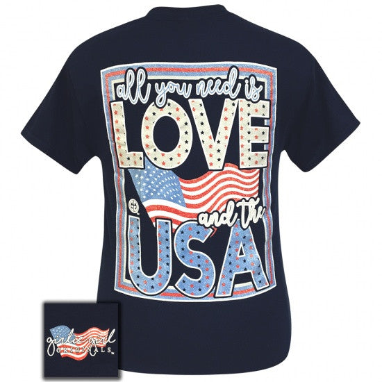 Sale Girlie Girl Originals Preppy Love And The USA - Adult & Kids T-Shirts, Sweatshirts & Hoodies apparel design preview 1