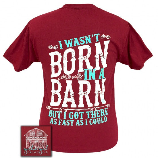 Sale Girlie Girl Preppy I wasn't born in a barn - Adult & Kids T-Shirts, Sweatshirts & Hoodies apparel design preview 1