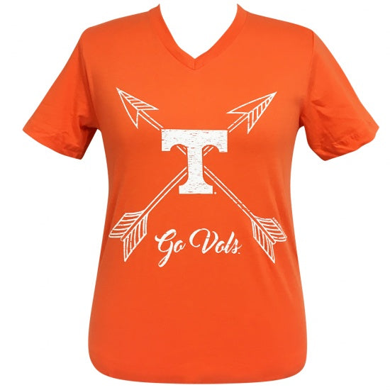 Girlie Girl Preppy Tennessee Arrows V-Neck - Adult & Kids T-Shirts, Sweatshirts & Hoodies apparel design preview 1