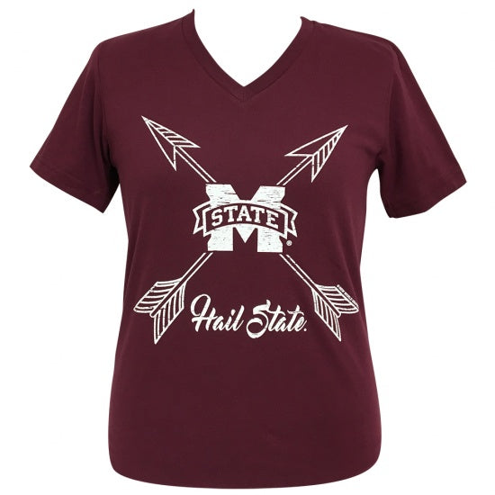 Girlie Girl Preppy Mississippi State Arrows V-Neck - Adult & Kids T-Shirts, Sweatshirts & Hoodies apparel design preview 1