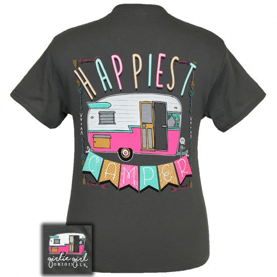 Girlie Girl Southern Originals Happiest Camper - Adult & Kids T-Shirts, Sweatshirts & Hoodies apparel design preview 1