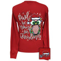 Girlie Girl Preppy Owl Be Home For Christmas Holiday - Adult & Kids T-Shirts, Sweatshirts & Hoodies apparel design preview 1