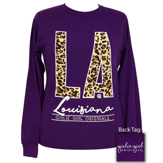 Girlie Girl Preppy Leopard Louisiana - Adult & Kids T-Shirts, Sweatshirts & Hoodies apparel design preview 1