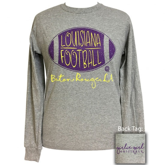 Girlie Girl Preppy Louisiana Football - Adult & Kids T-Shirts, Sweatshirts & Hoodies apparel design preview 1