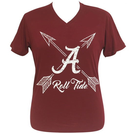 Girlie Girl Preppy Alabama V-Neck Red - Adult & Kids T-Shirts, Sweatshirts & Hoodies apparel design preview 1