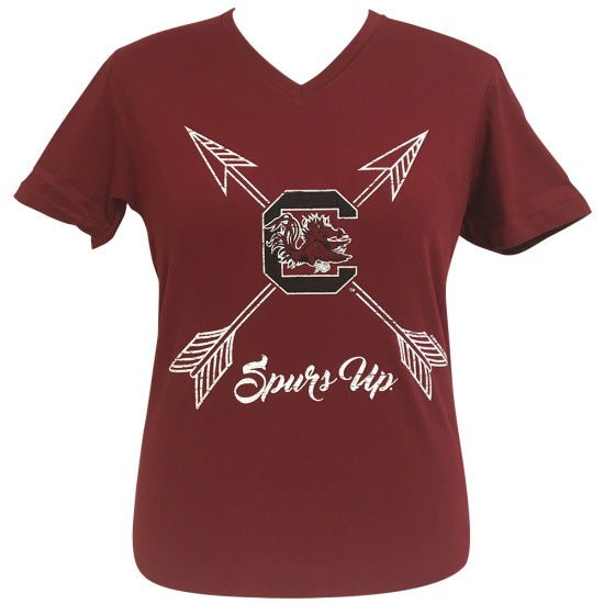 Girlie Girl Preppy South Carolina V-Neck Red - Adult & Kids T-Shirts, Sweatshirts & Hoodies apparel design preview 1