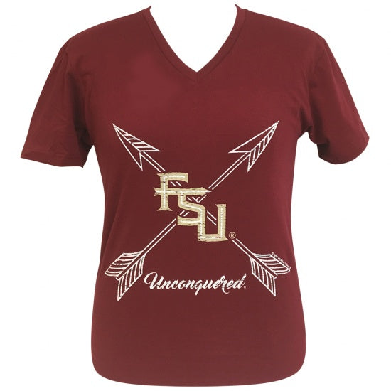Girlie Girl Preppy Florida State Arrows V-Neck Red - Adult & Kids T-Shirts, Sweatshirts & Hoodies apparel design preview 1