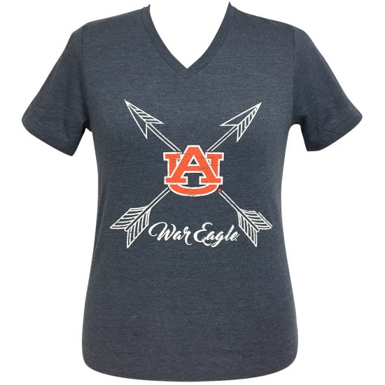 Girlie Girl Preppy Auburn V-Neck - Adult & Kids T-Shirts, Sweatshirts & Hoodies apparel design preview 1